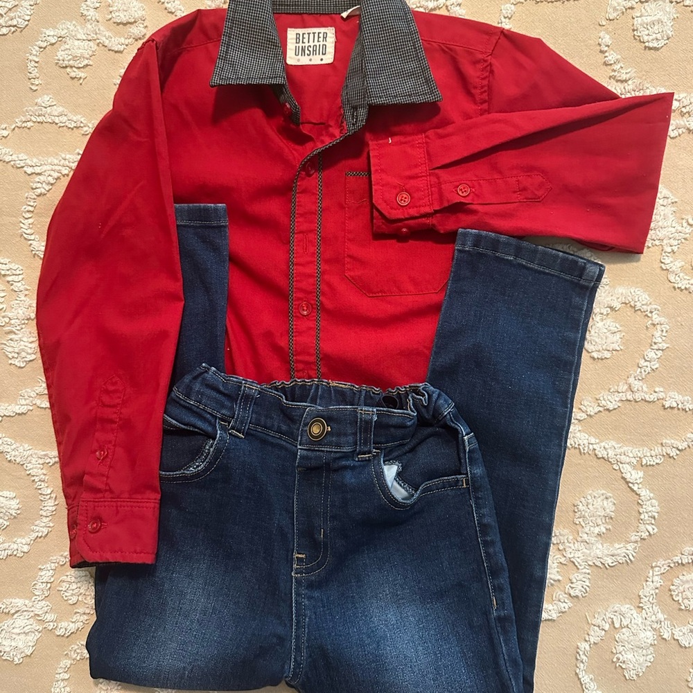 Better Unsad Red Button-Up Shirt